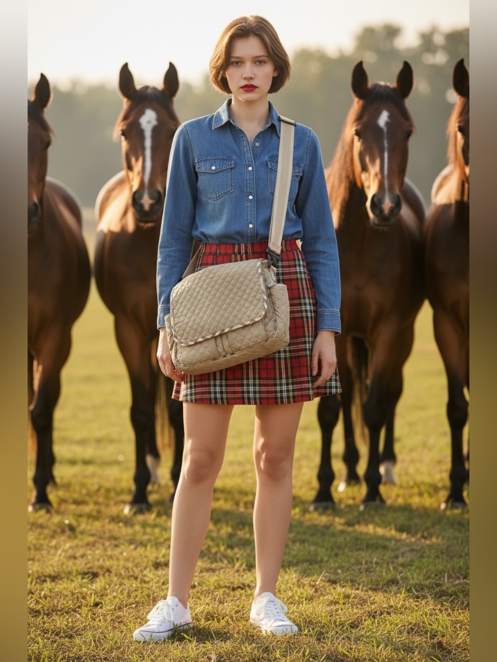 Burberry Quilted Crossbody Bag in Beige